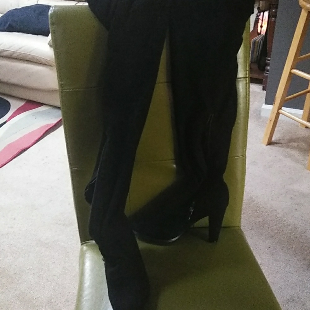 Woman's high heel over the knee black boots